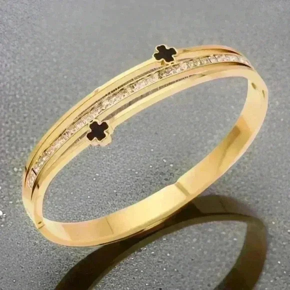 Cross Bangle with Sparky Rhinestones - Picture 3 of 6